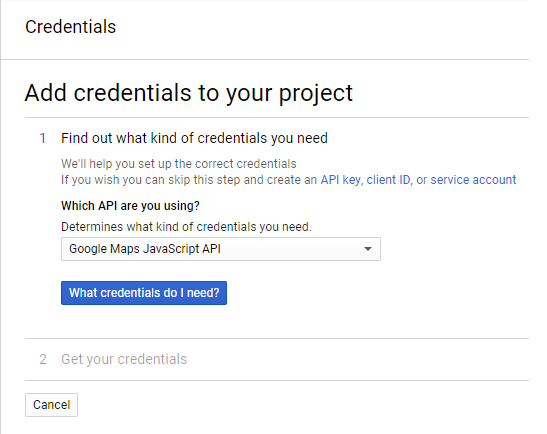 Select your credentials