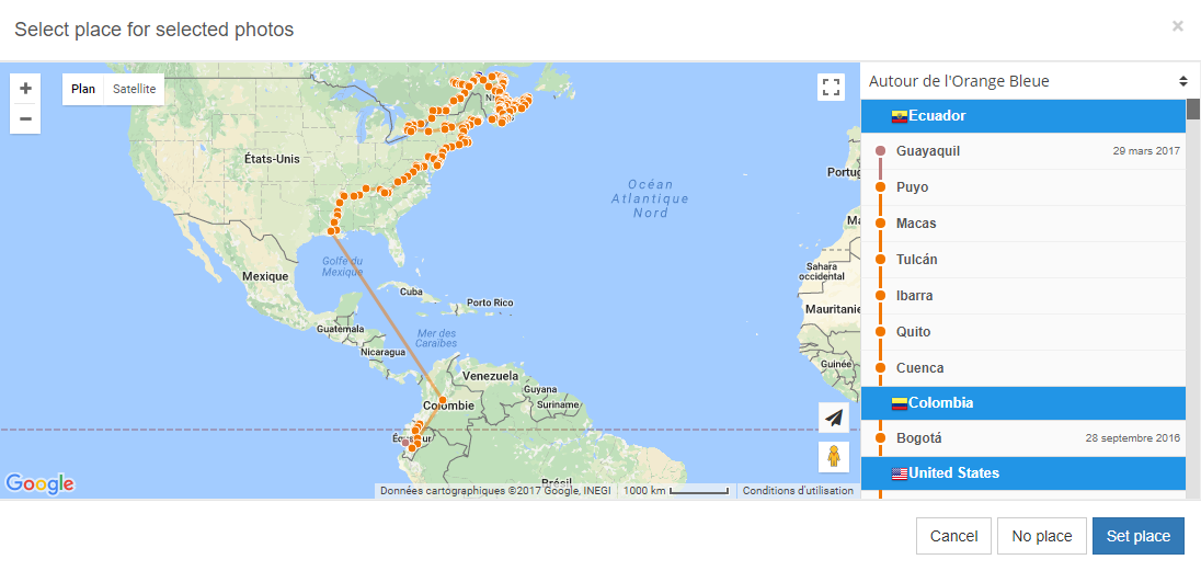 Pick a place for a photos selection