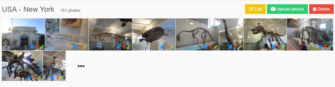 Example of an album in the photos manager