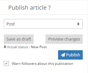 Publication of a new article