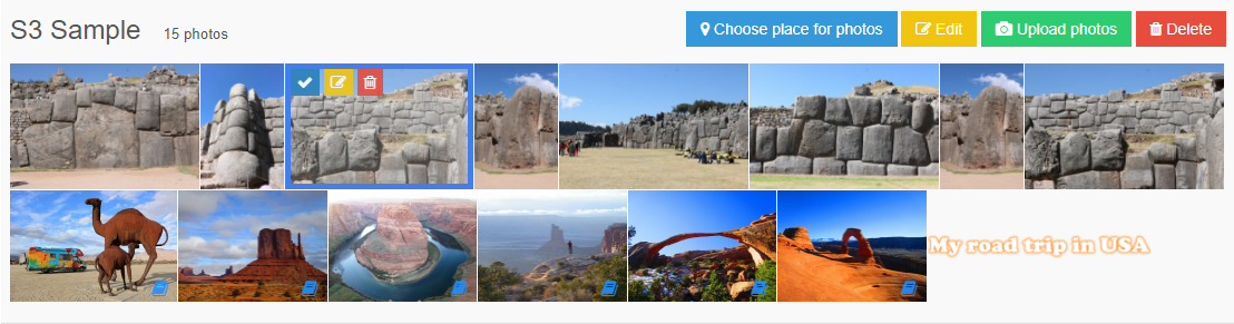 Selected photo (third on the first line)